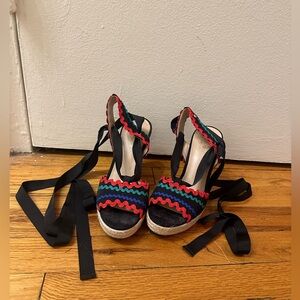 Colorful Kate Spade Espadrille Wedge Sandals